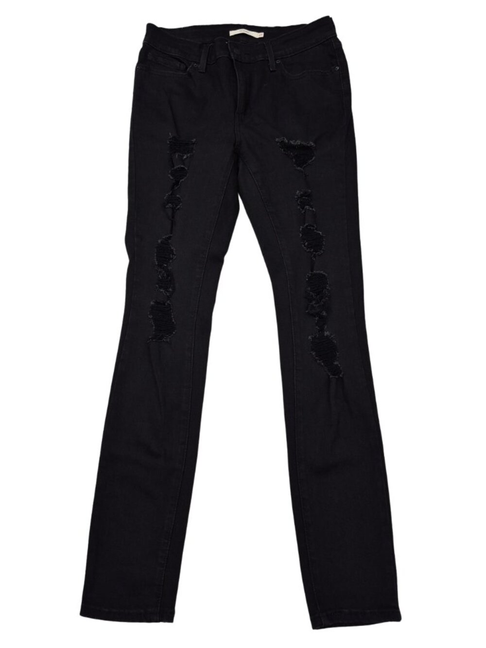 Levi's 711 Women's Distressed Skinny Jeans Black Size 29